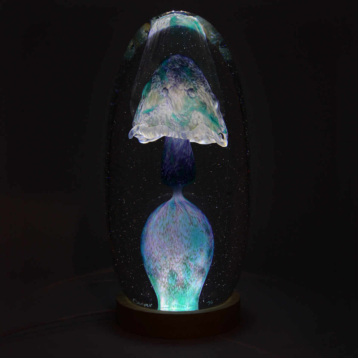 Sculpture champignon bleu (pièce unique, un seul exemplaire)