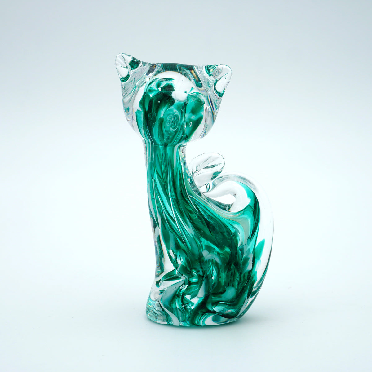 Chat en verre sculpté