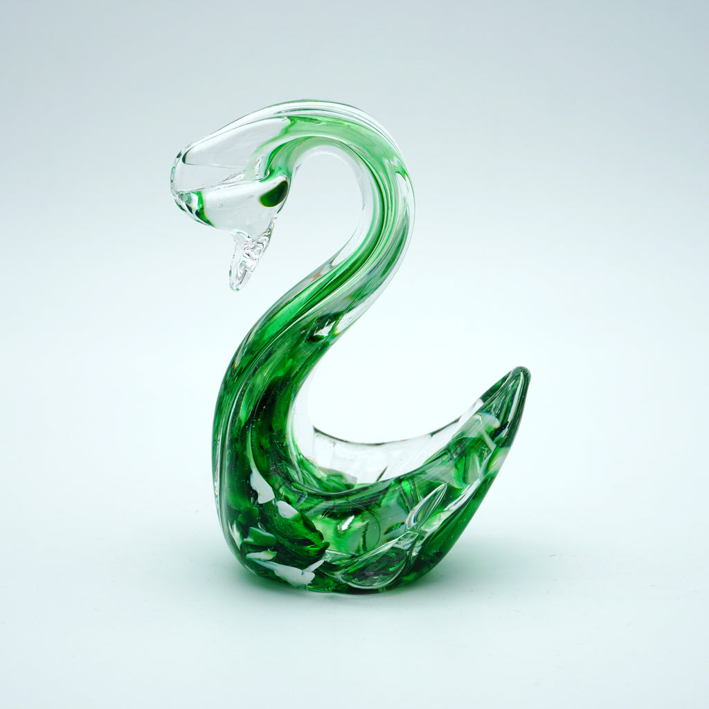 Cygne en verre sculpté