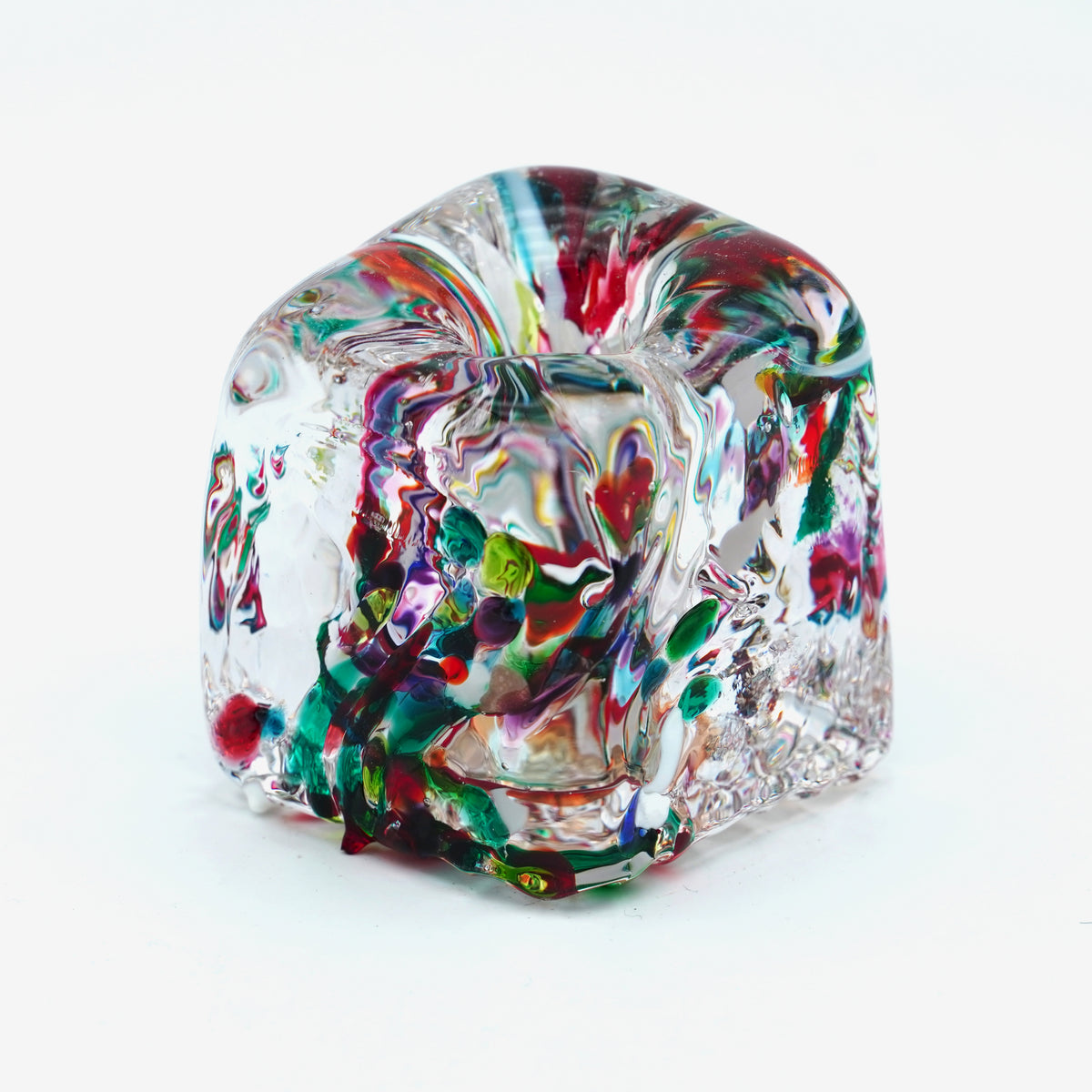 Porte stylo en verre sculpté