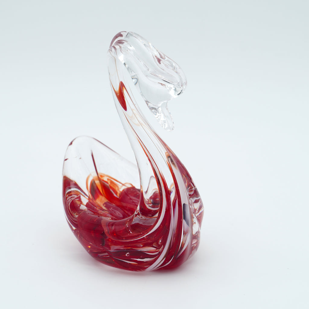 Cygne en verre sculpté