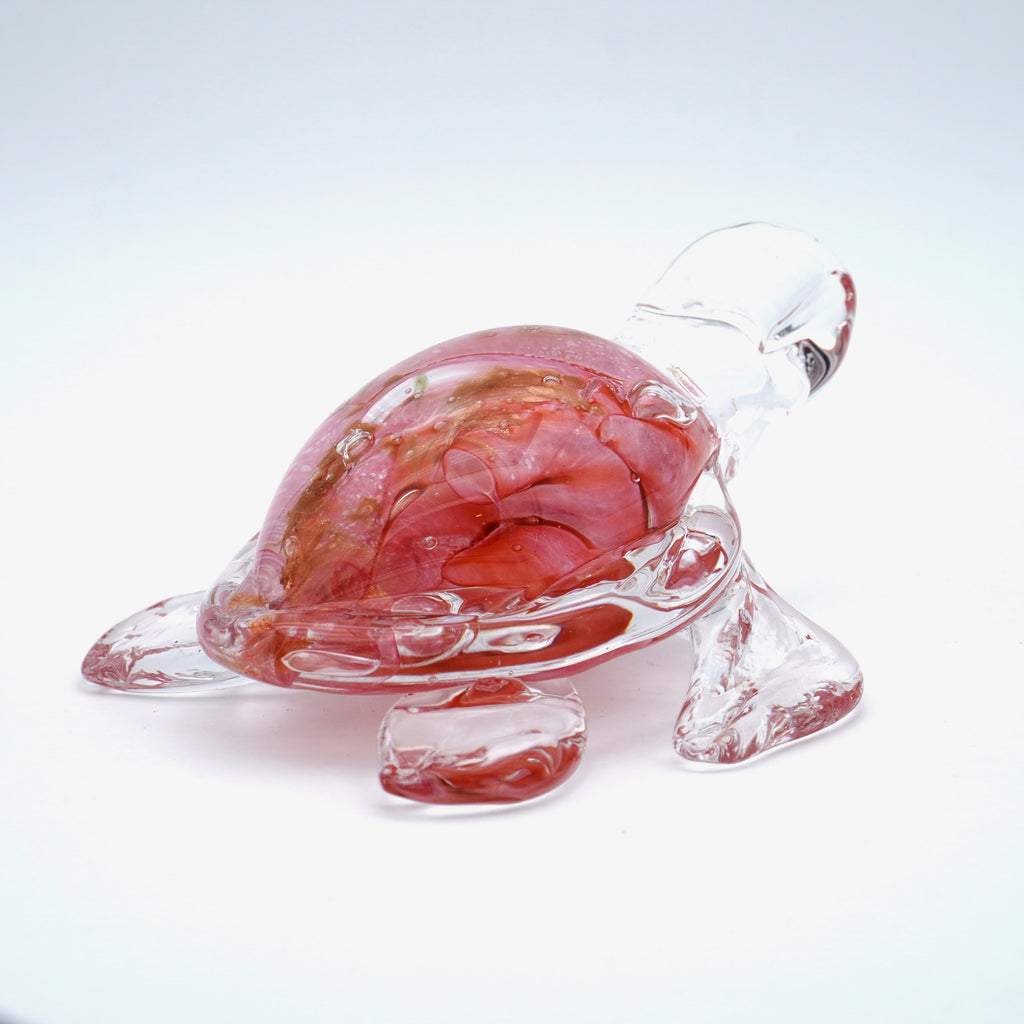 Tortue en verre sculpté