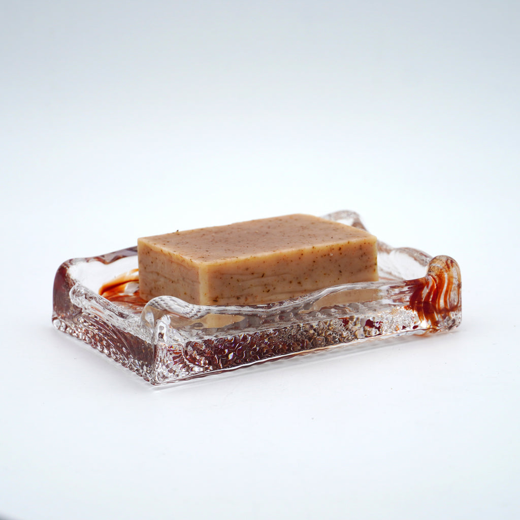 Porte savon en verre